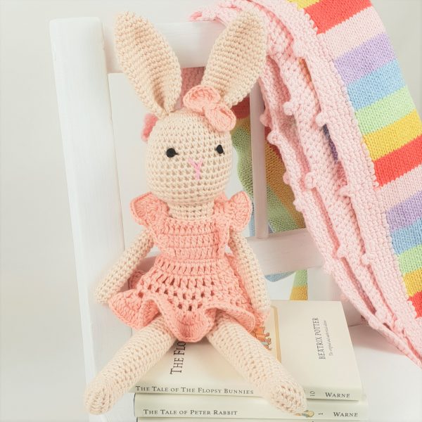 Pink crochet bunny
