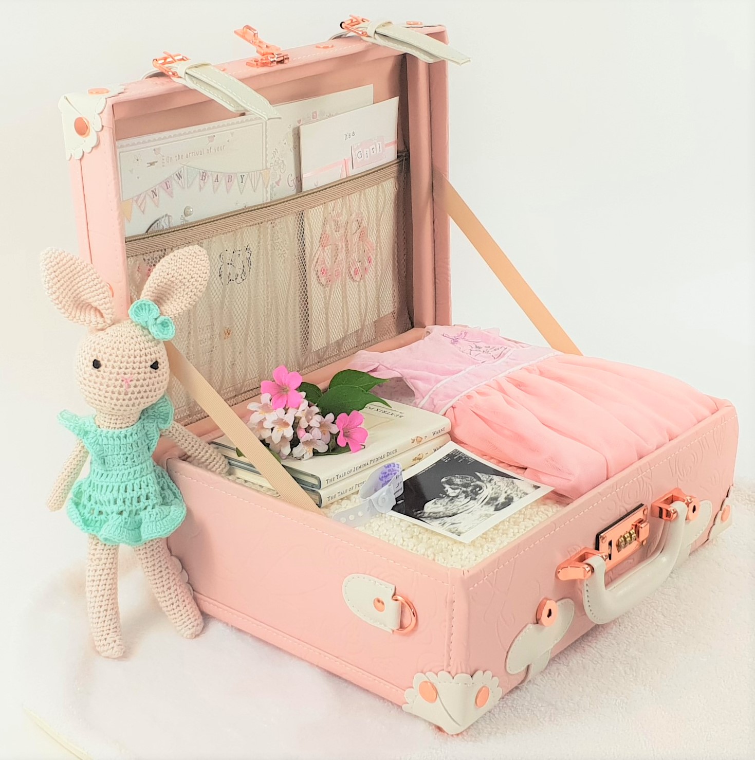 Vintage Style Baby Keepsake Case In Blush Pink naturalbabybox.co.uk