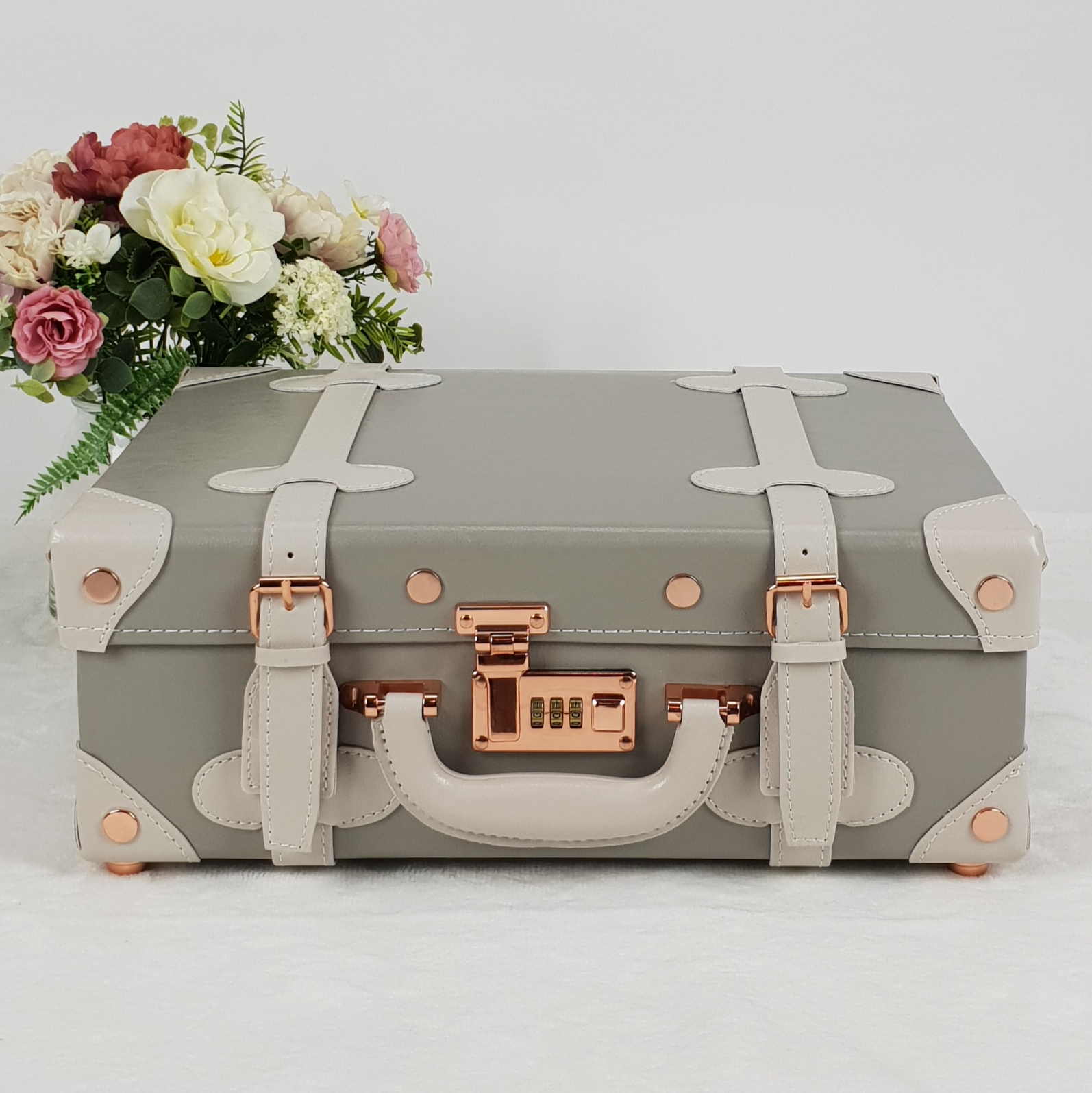 Vintage Style Baby Keepsake Case In Soft Grey – naturalbabybox.co.uk