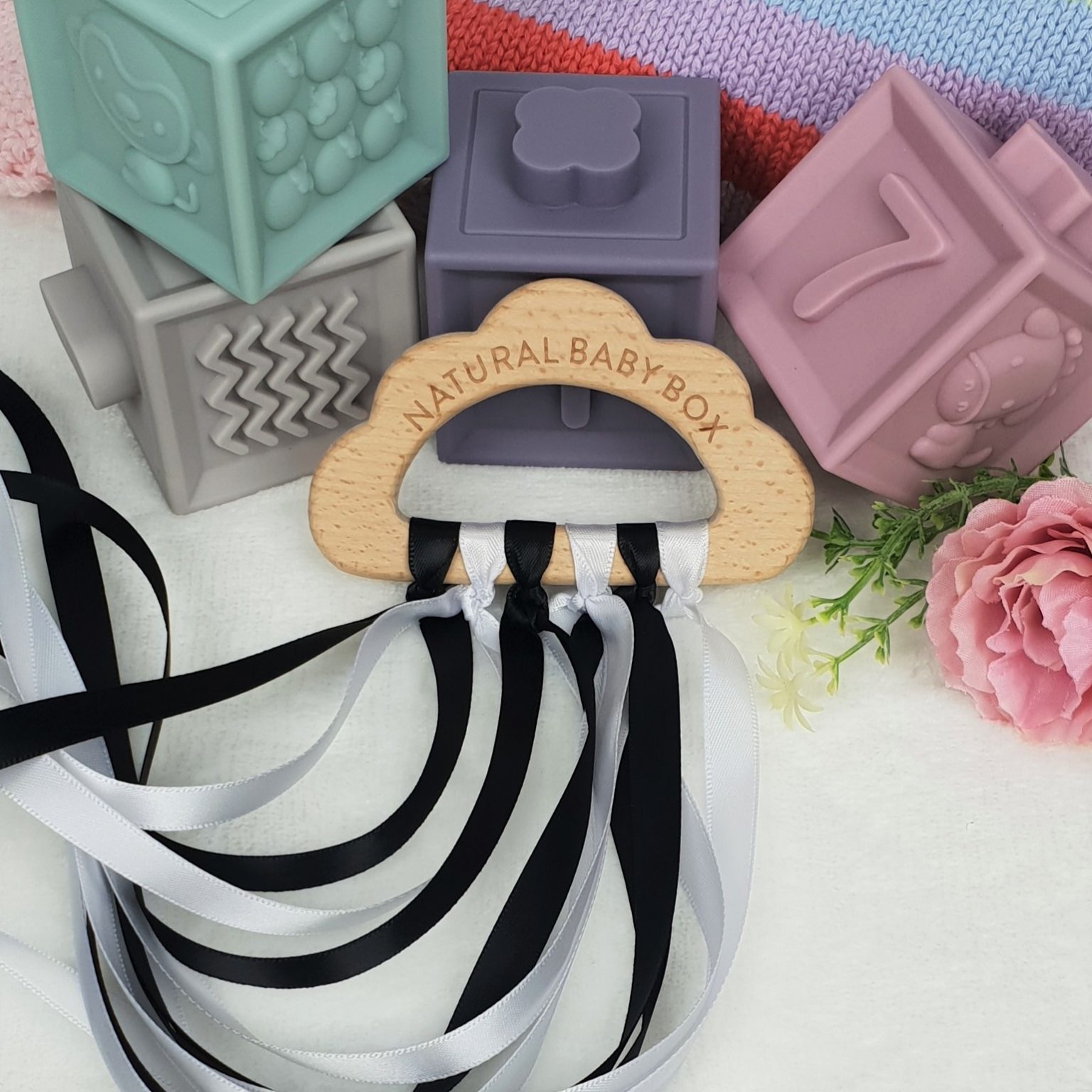 Baby Sensory Toy Collection In Monochrome naturalbabybox.co.uk