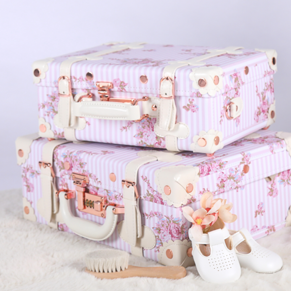 Vintage floral keepsake memory suitcase